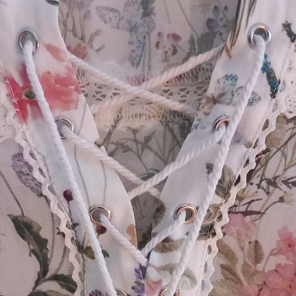 THE KOOPLES garden floral blouse with laces and lace - Picture 5 of 15